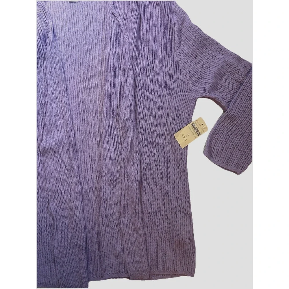 Coldwater Creek NEW Open Front Cardi Purple Women's Medium 10/12 Spring Easter